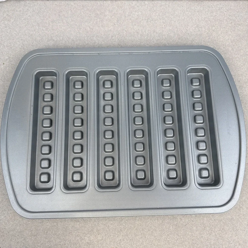 Pampered Chef Waffle Stick Baking Pan Non-Stick Carbon Steel 16 X 11 Blue 100018
